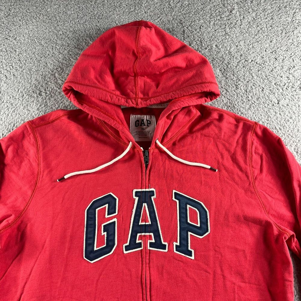 GAP Jacket Mens‎ Extra Large 50-52 Red Hoodie Graphic Full Zip Christmas Outdoor
